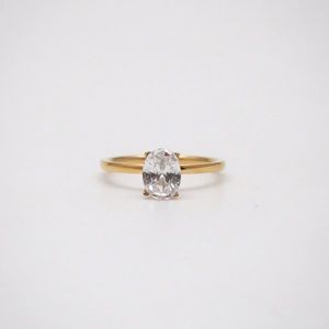Oval Cut CZ Ring